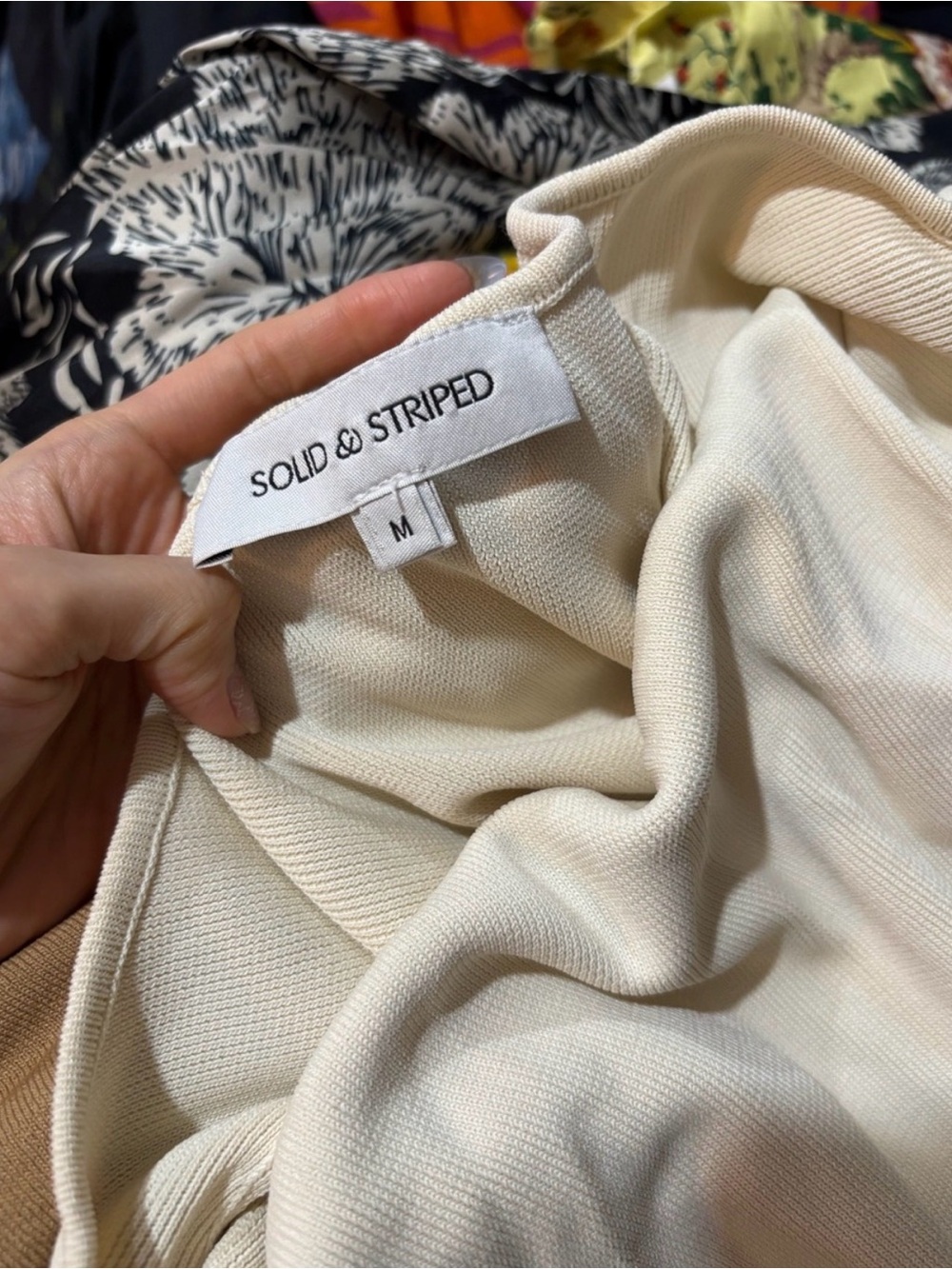 Solid & Striped Solgio Tan and White Maxi Dress Medium - Picture 6 of 7